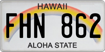 HI license plate FHN862