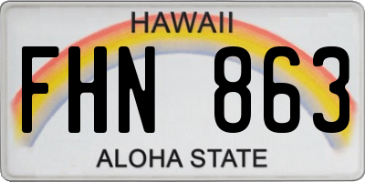 HI license plate FHN863