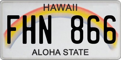 HI license plate FHN866