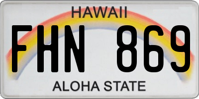 HI license plate FHN869