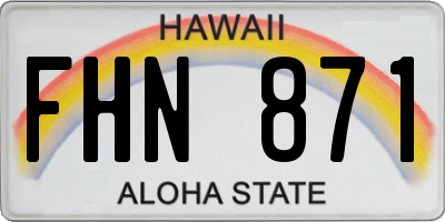 HI license plate FHN871