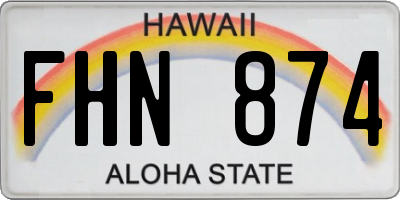 HI license plate FHN874