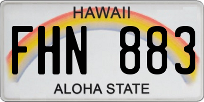 HI license plate FHN883