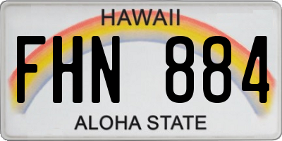 HI license plate FHN884
