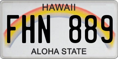 HI license plate FHN889