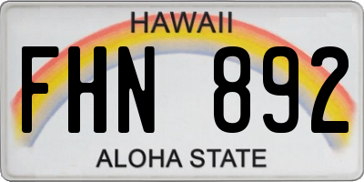 HI license plate FHN892