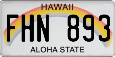 HI license plate FHN893