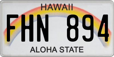 HI license plate FHN894