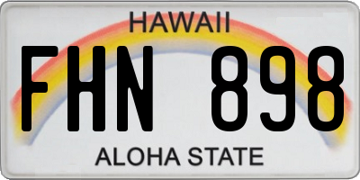 HI license plate FHN898