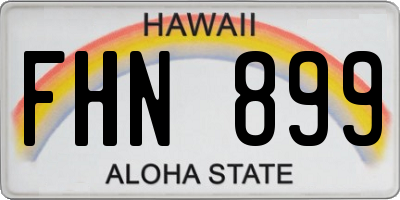 HI license plate FHN899