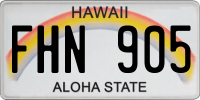 HI license plate FHN905