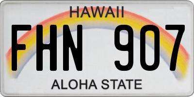 HI license plate FHN907