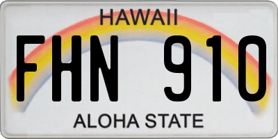 HI license plate FHN910