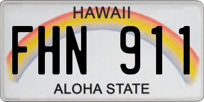 HI license plate FHN911