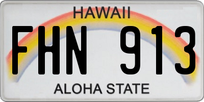 HI license plate FHN913