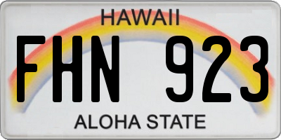 HI license plate FHN923