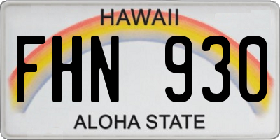 HI license plate FHN930