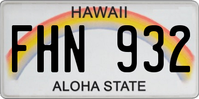 HI license plate FHN932