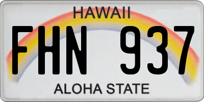 HI license plate FHN937