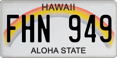 HI license plate FHN949