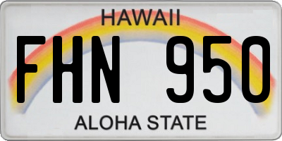 HI license plate FHN950