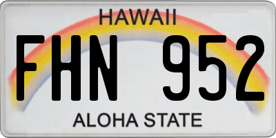 HI license plate FHN952