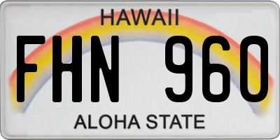HI license plate FHN960
