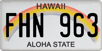 HI license plate FHN963