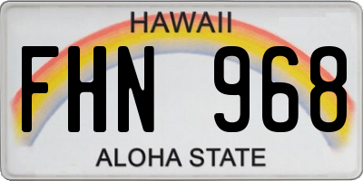HI license plate FHN968