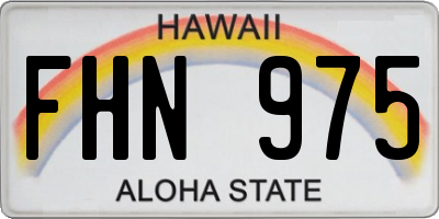 HI license plate FHN975