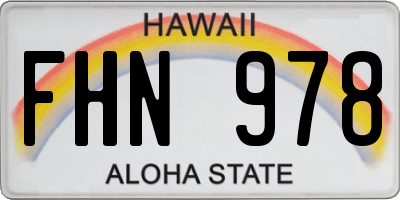 HI license plate FHN978