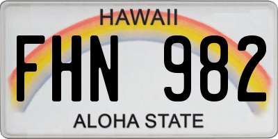 HI license plate FHN982