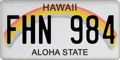HI license plate FHN984