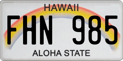 HI license plate FHN985