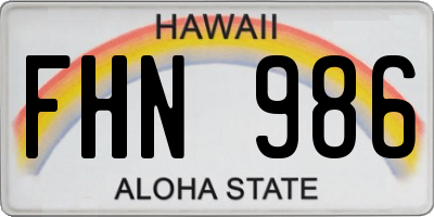 HI license plate FHN986