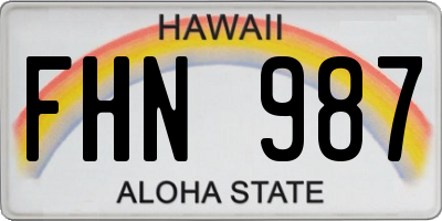 HI license plate FHN987