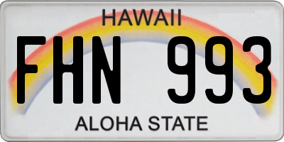 HI license plate FHN993