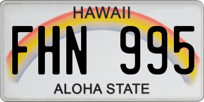 HI license plate FHN995
