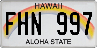 HI license plate FHN997