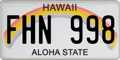 HI license plate FHN998