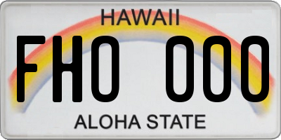 HI license plate FHO000