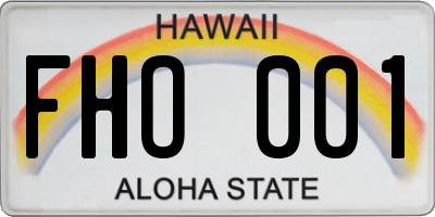 HI license plate FHO001