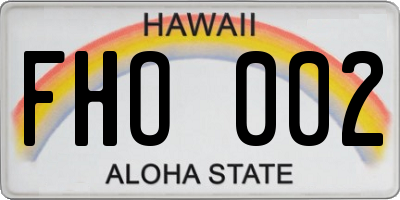 HI license plate FHO002