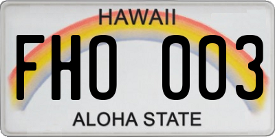 HI license plate FHO003