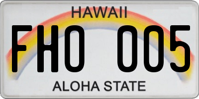 HI license plate FHO005