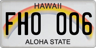 HI license plate FHO006