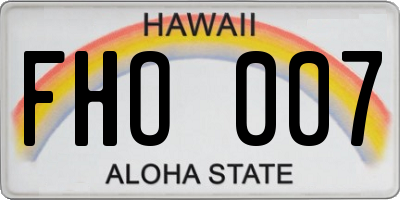 HI license plate FHO007