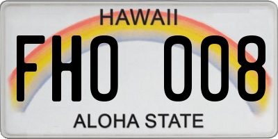 HI license plate FHO008