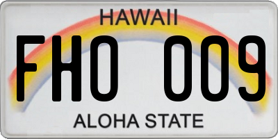 HI license plate FHO009