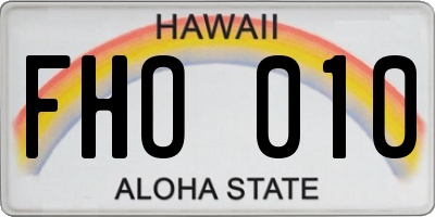 HI license plate FHO010
